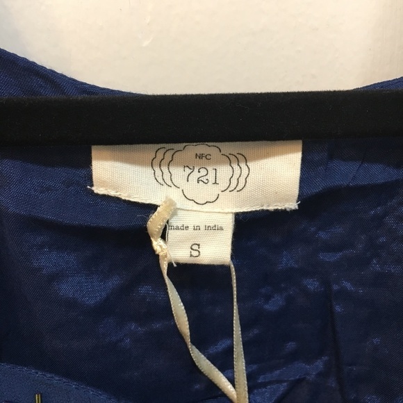 NFC 721 Blue Hand Embellished Tunic Tank - Picture 7 of 7